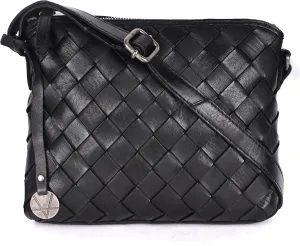 Genuine Leather Crossbody Sling Bag for Women - Trendy Casual Office Bag with Adjustable Strap