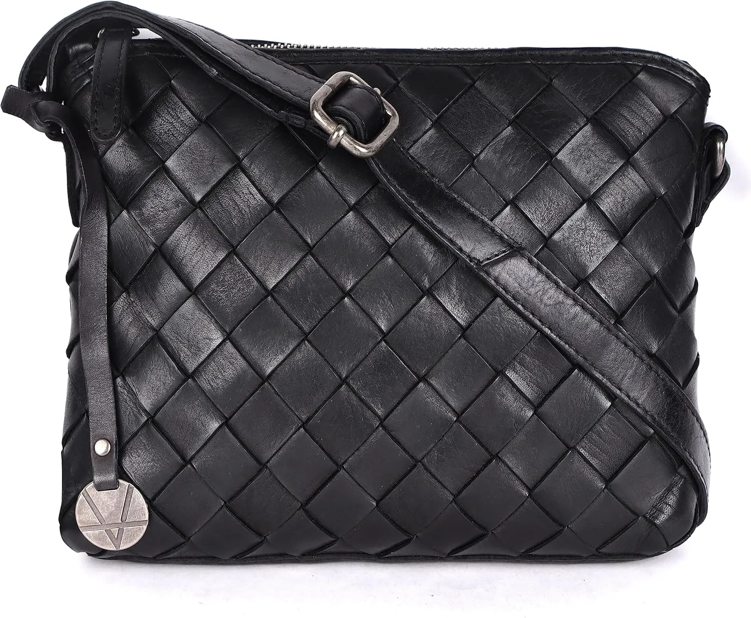 Genuine Leather Crossbody Sling Bag for Women - Trendy Casual Office Bag with Adjustable Strap