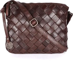 Genuine Leather Crossbody Sling Bag for Women - Trendy Casual Office Bag with Adjustable Strap