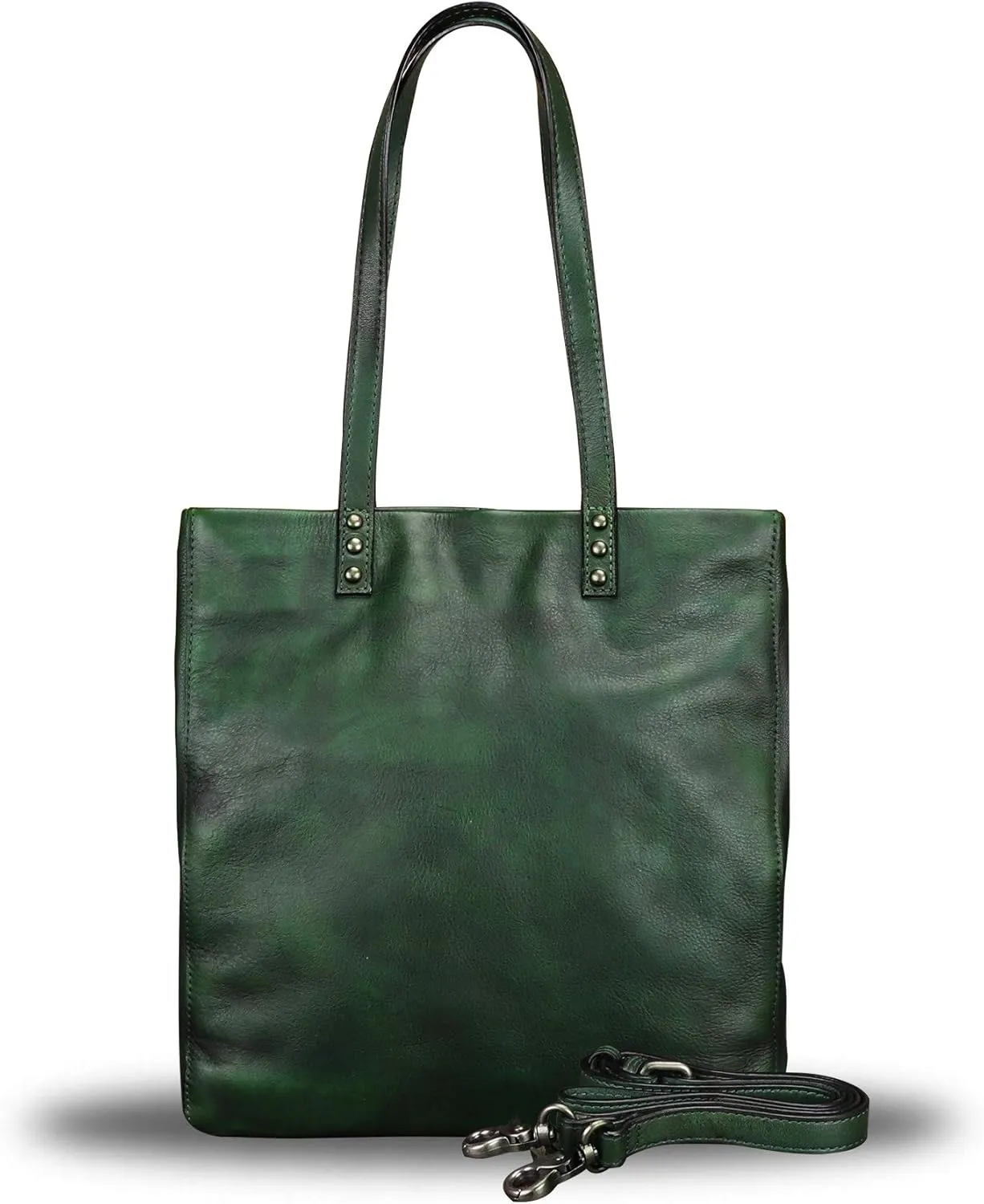 Genuine Leather Tote Bag for Women Handmade Satchel Purses Shoulder Bags Retro Top Handle Handbag