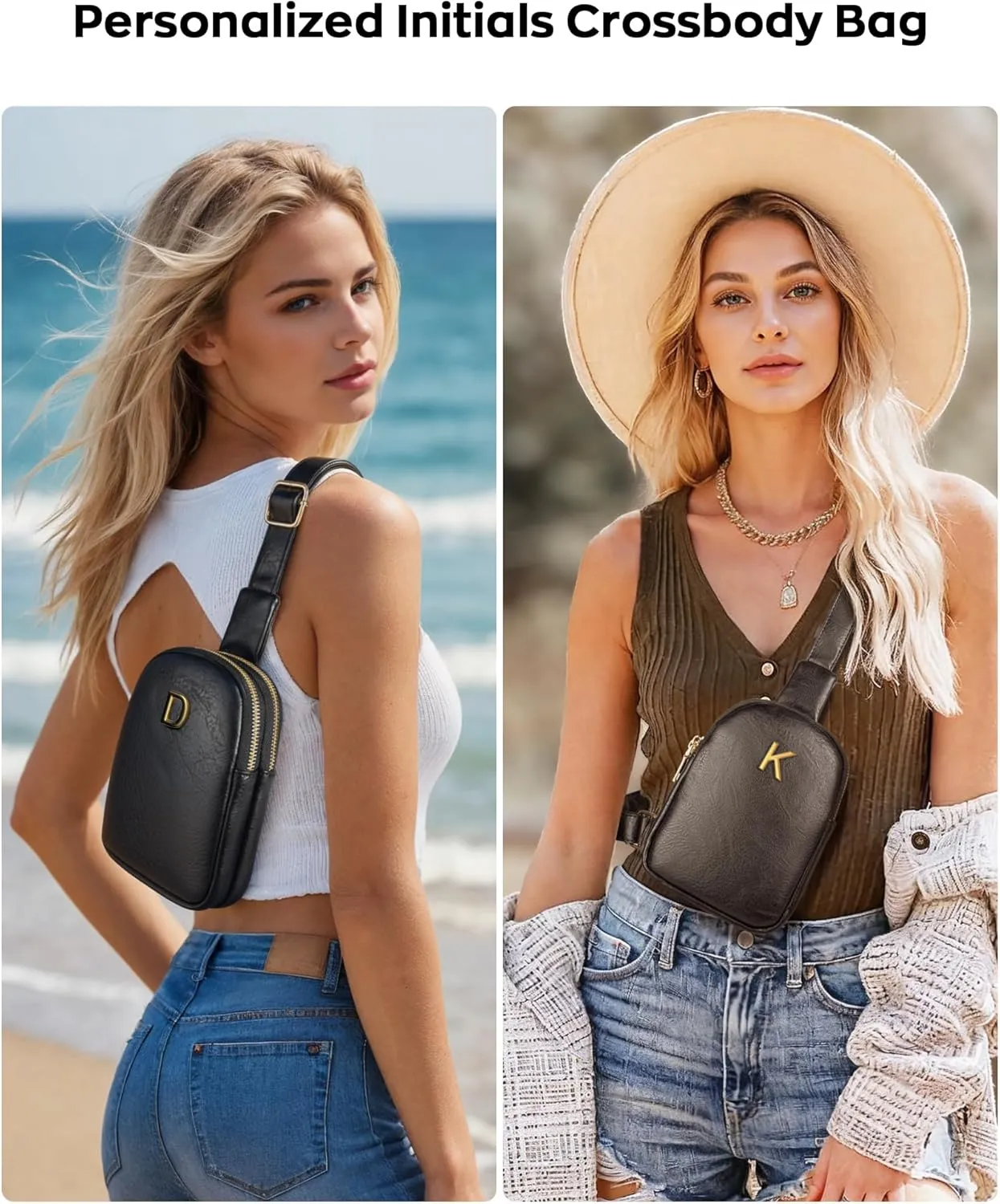 Gifts for 12 13 14 15 16 Year Old Teen Girls, Initial Crossbody Purses for Women, Mini Lightweight Sling Bag, Leather Waterproof, Adjustable Strap, Cute Trendy Stuff, Ideal for Travel