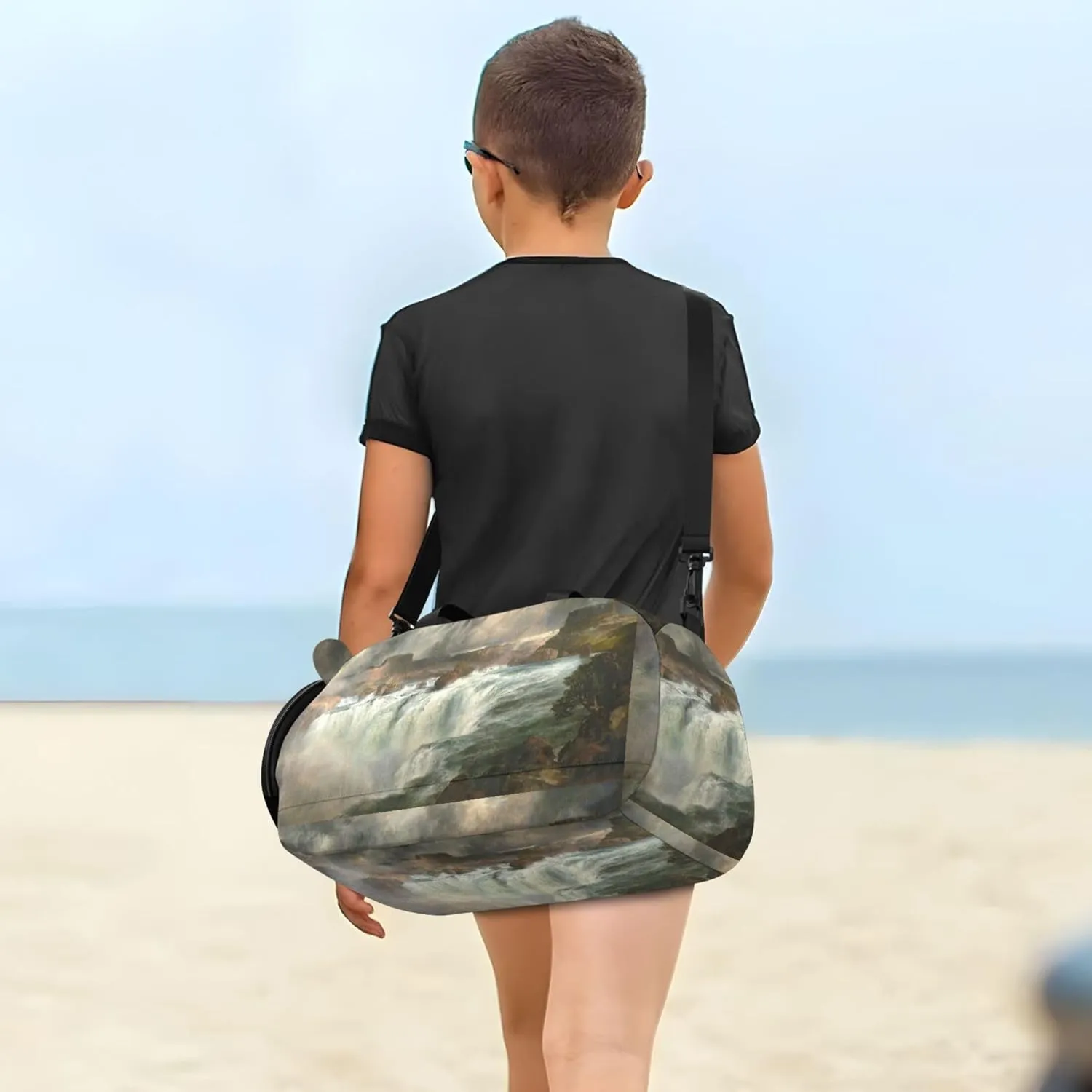 Gilcrease Shenandoah River Thomas Moran Print Girls Duffle Bags for Travel Toddler Weekender Bags Gym Duffle Kids Luggage Boys Carry on Duffel Bag