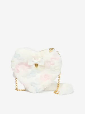 Girls Lillian Pastel Heart Bag in White (22cm)