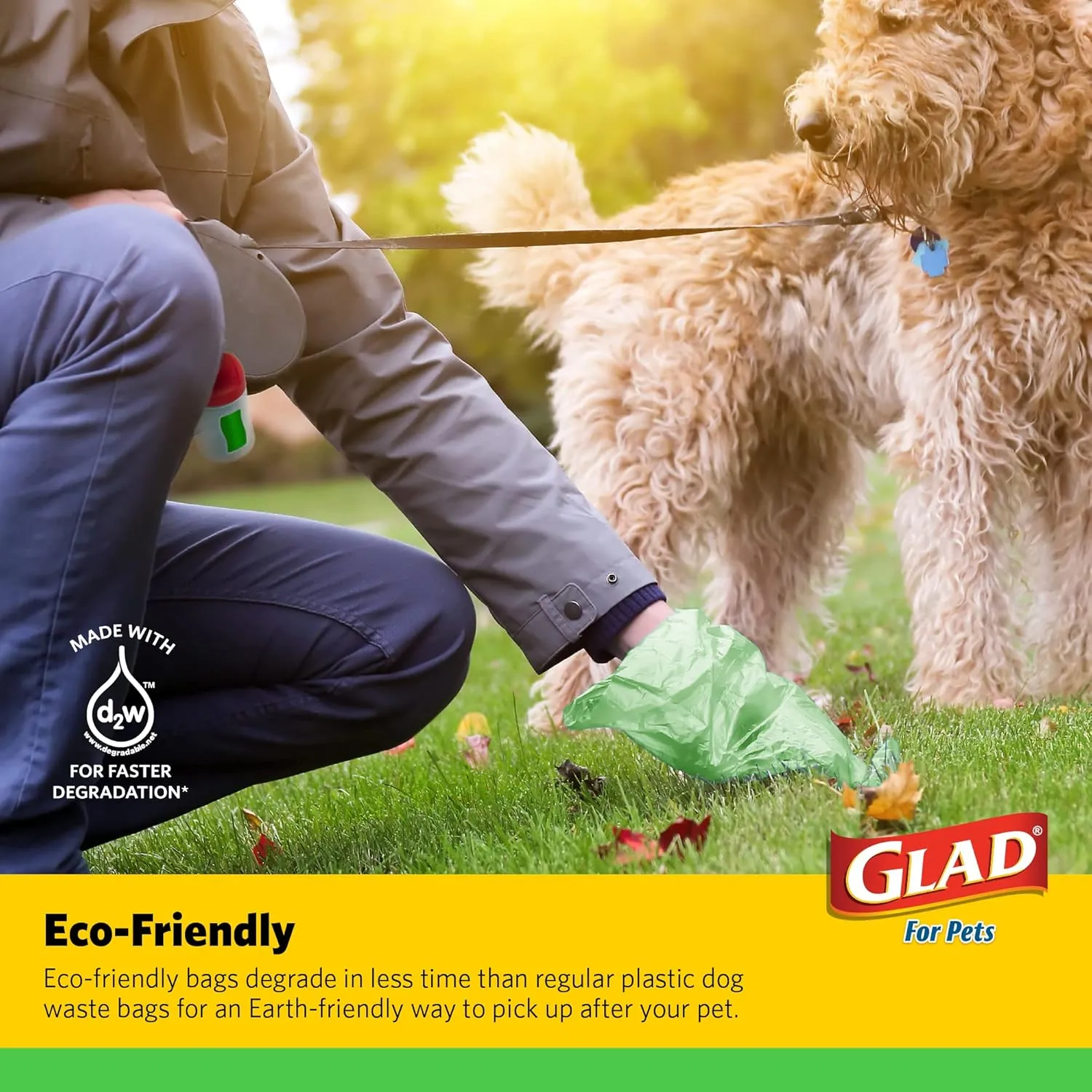 Glad Eco Friendly Dog Waste Bags | Leak Proof, Strong Poop Bags for All Dogs, Green (Pack of 6, 2160 Count Total)