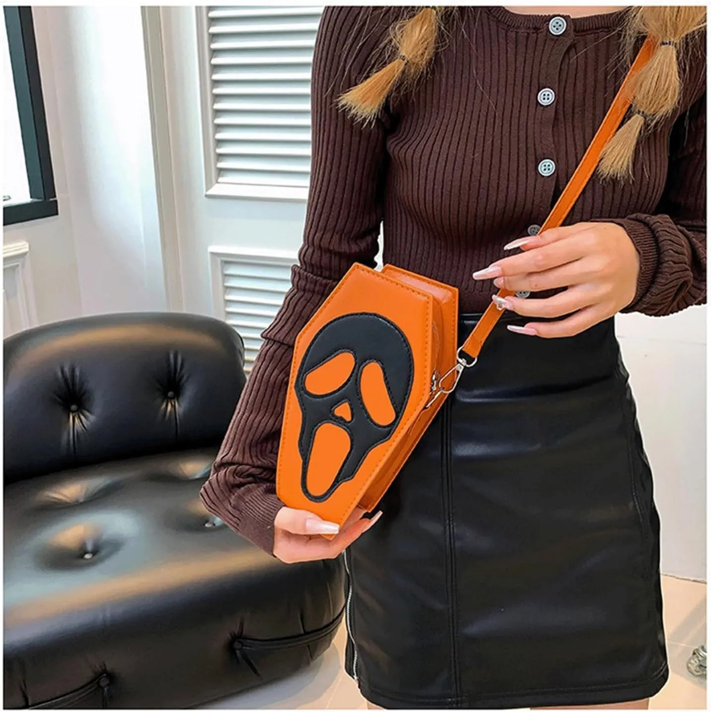 Goth Purse Coffin Halloween Purses Clutch Shoulder Bag Small Crossbody Bag Spooky Horror Cute Wallet