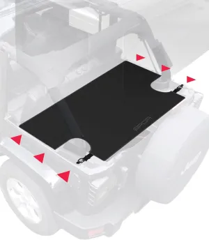 GPCA - Cargo Cover LITE Plus Easy-to-Install Trunk Cover, Accessories for Wrangler JK, JKU, Patented Truck and Car Accessories, for 4DR Sport, Sahara, Rubicon and Freedom Unlimited 2007-2018 Models