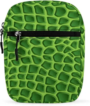 Green Crocodile Lizard Skin Men's Crossbody Bag Small Messenger Shoulder Bags Sling Pack Gift for Women