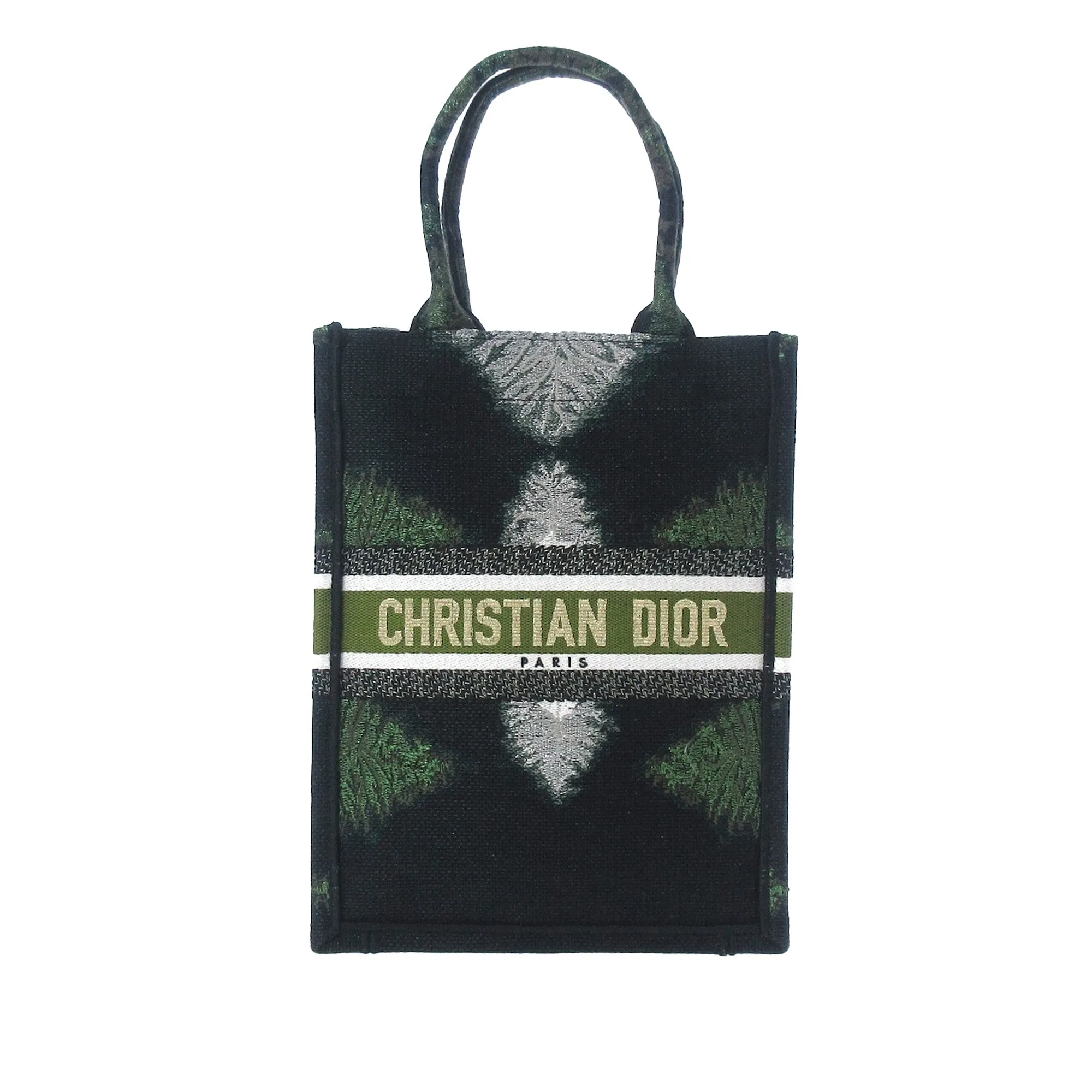 Green Dior Tie Dye Vertical Book Tote
