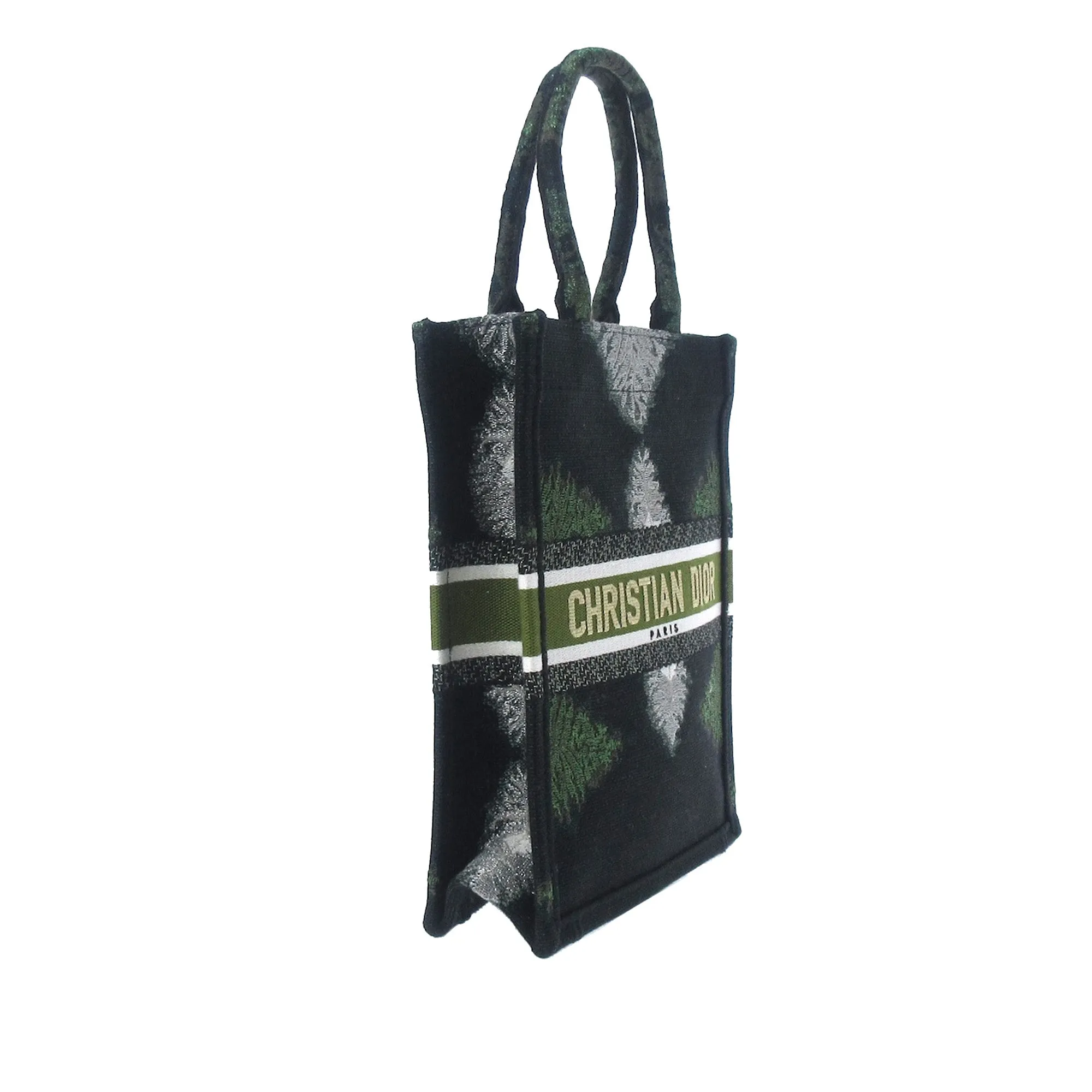 Green Dior Tie Dye Vertical Book Tote