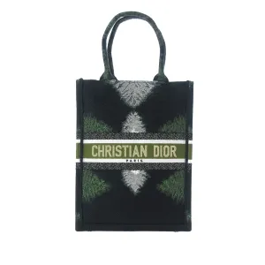 Green Dior Tie Dye Vertical Book Tote