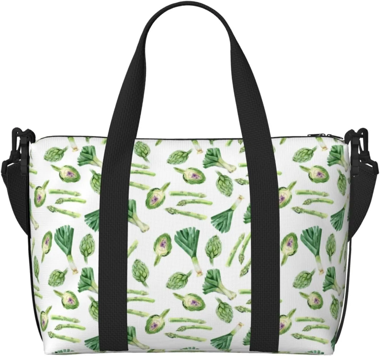 Green Onions Asparagus Travel Duffle Bag For Women Men Weekender Overnight Bag Gym Bag For Women, Carry On Airport Bag, Travel Tote Bag With Strap For Gym Travel Business Trips