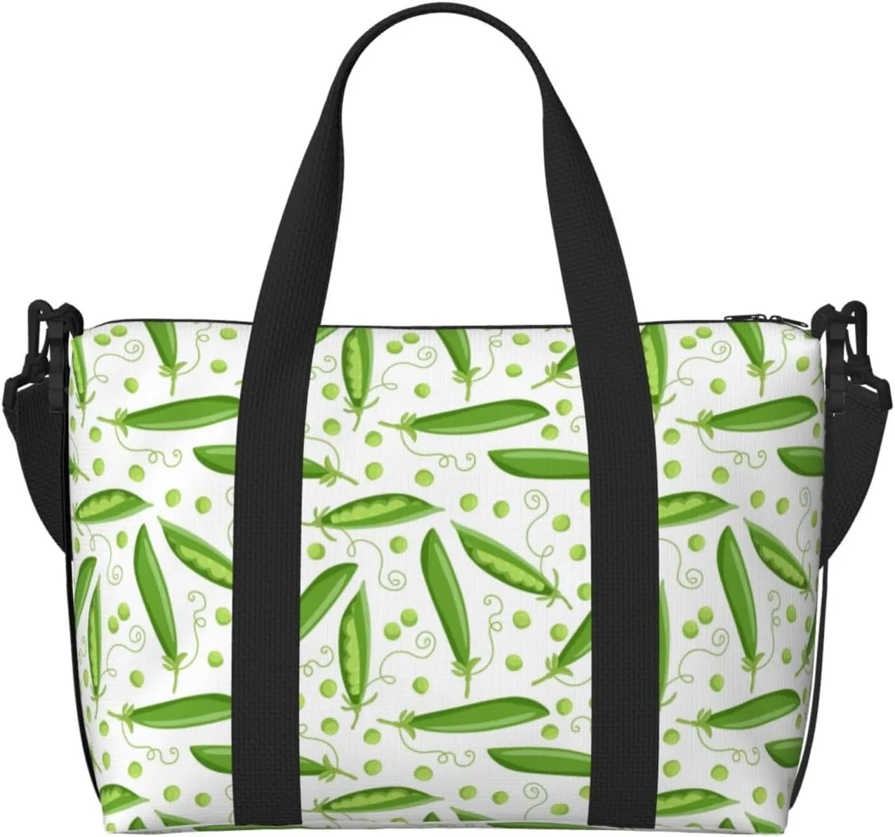 Green Peas Funny Travel Duffle Bag For Women Men Weekender Overnight Bag Gym Bag For Women, Carry On Airport Bag, Travel Tote Bag With Strap For Gym Travel Business Trips