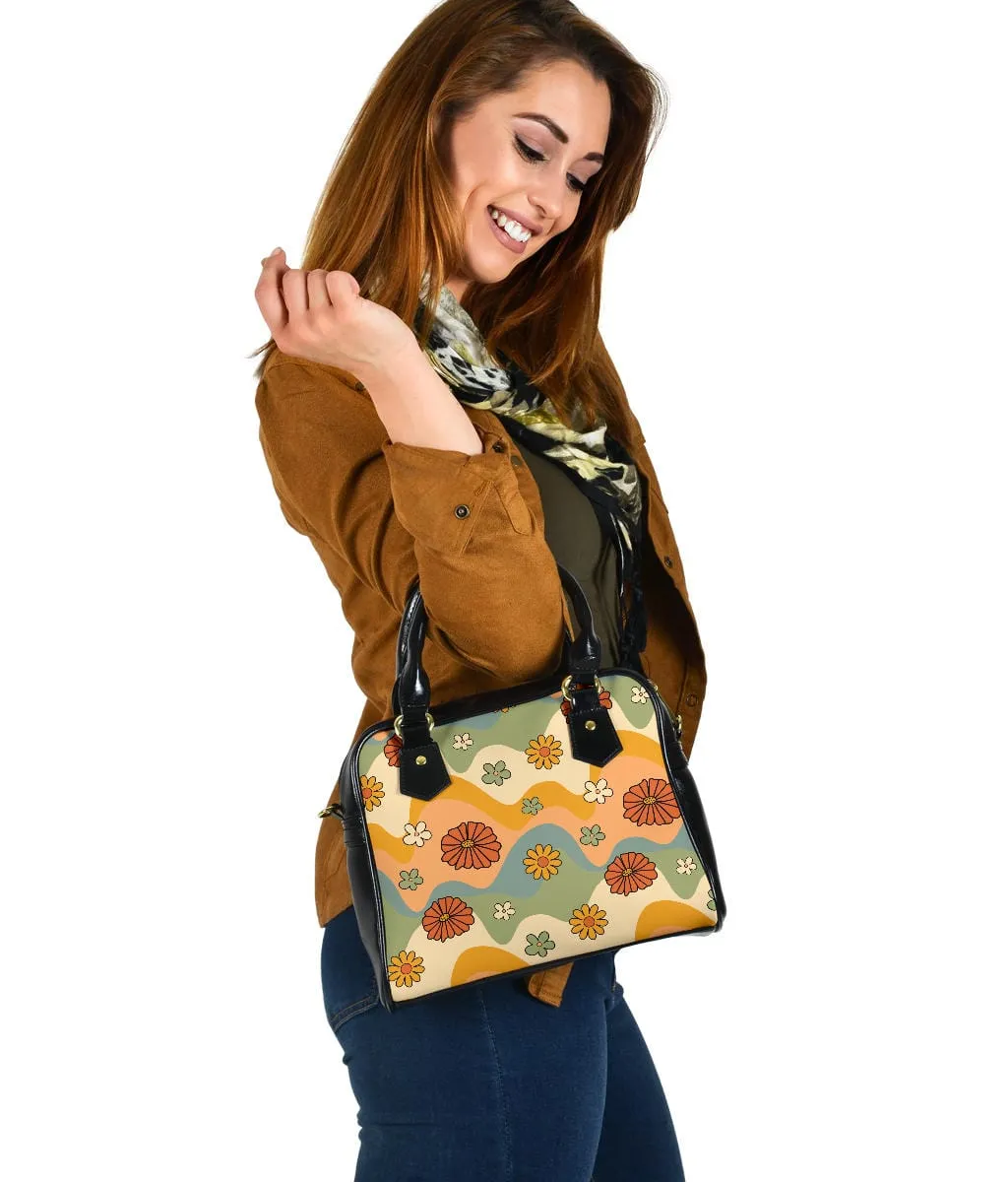 Groovy Daisy Mod | Leather Shoulder Bag