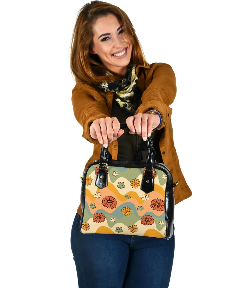 Groovy Daisy Mod | Leather Shoulder Bag