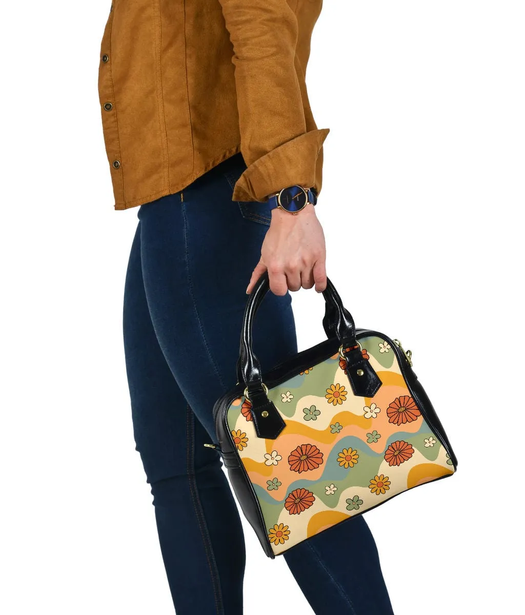 Groovy Daisy Mod | Leather Shoulder Bag