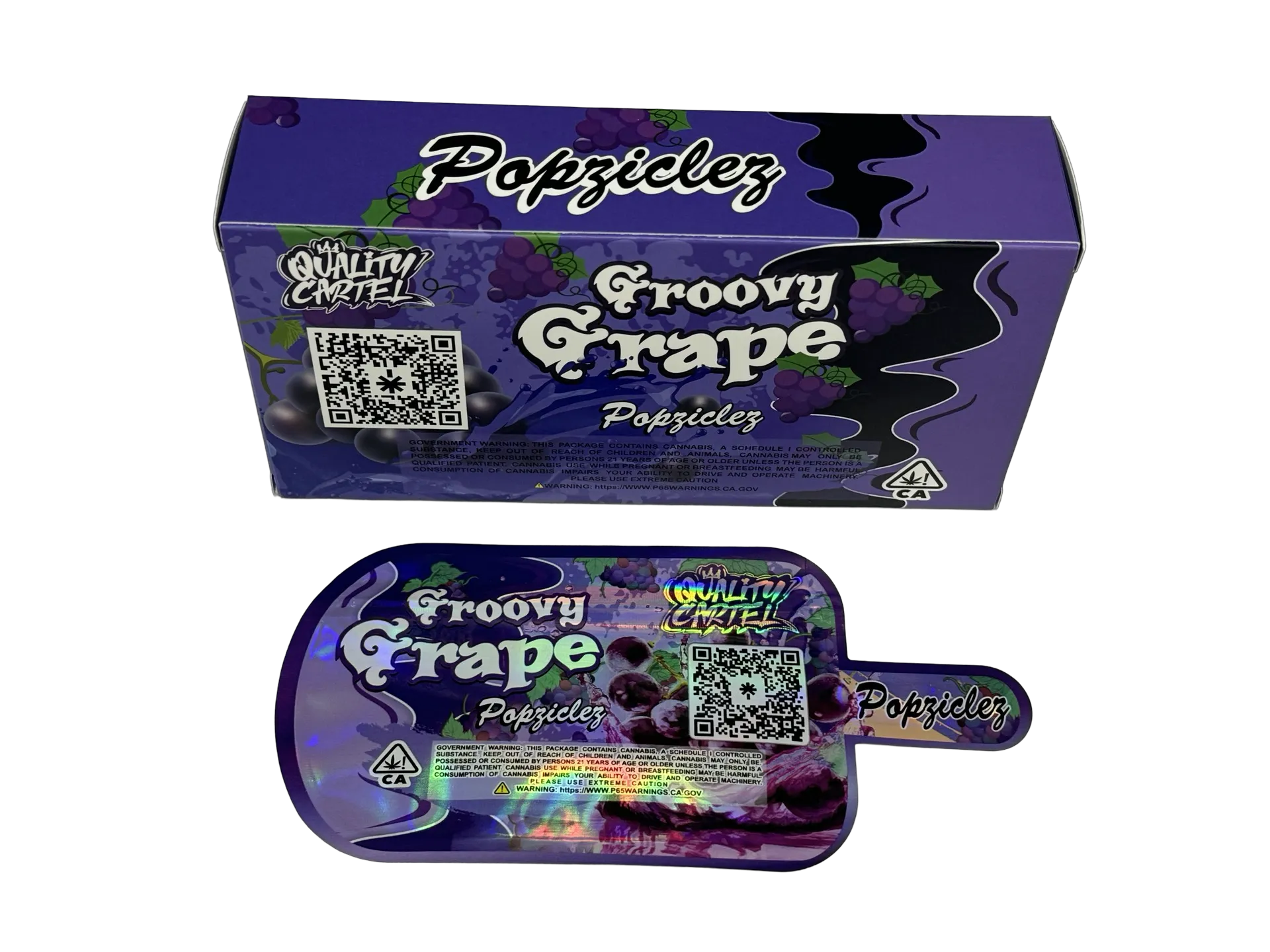Groovy Grape Popziclez 3.5g Mylar Bags & Boxes Quality Cartel
