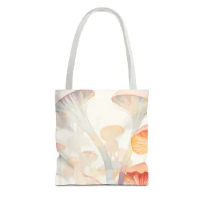 Groovy Rainbow Mushrooms Stained Glass Tote Bag