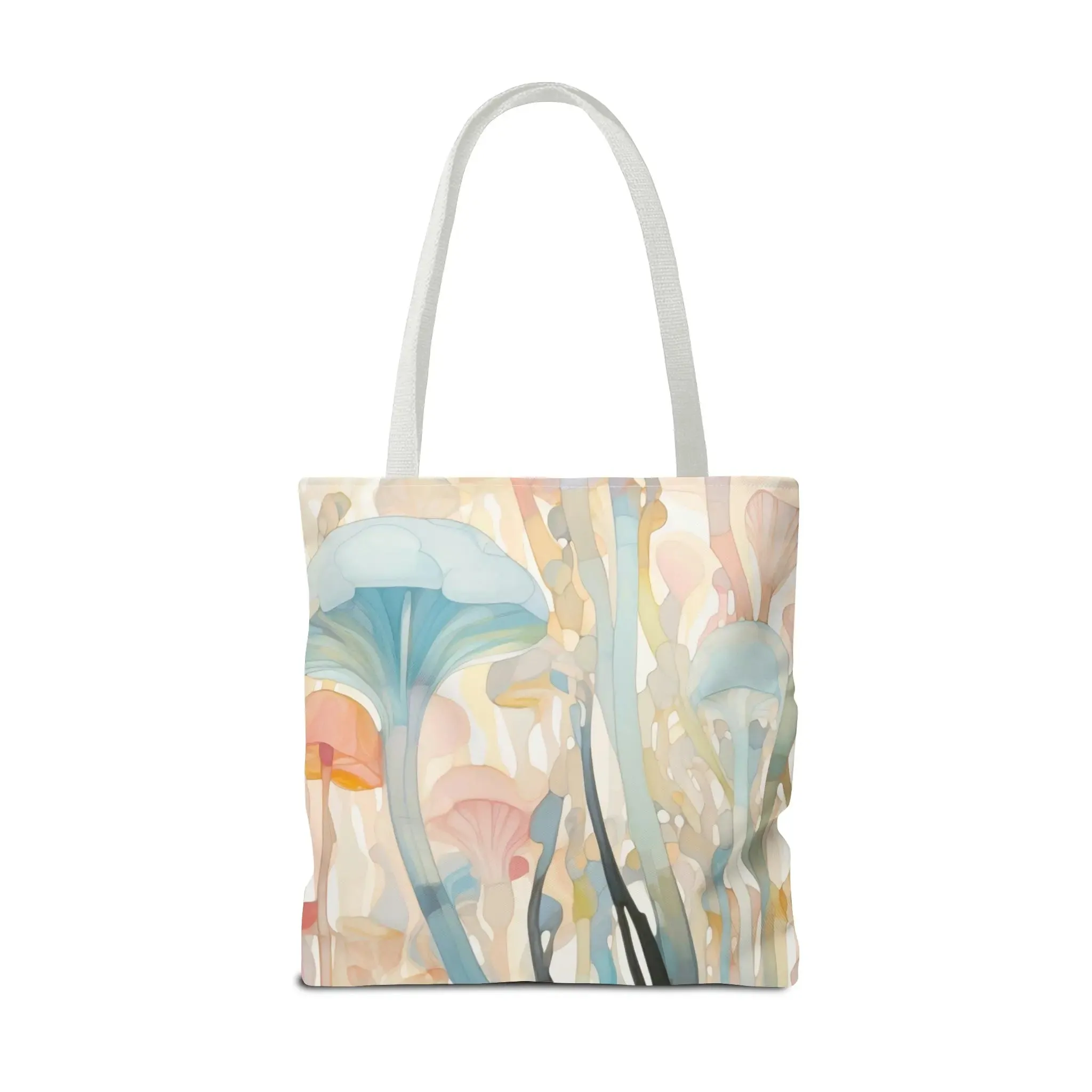 Groovy Rainbow Mushrooms Stained Glass Tote Bag