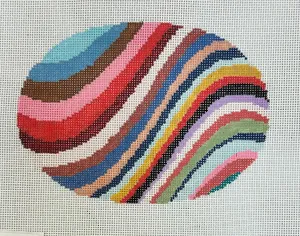 GROOVY WAVES OVAL CANVAS