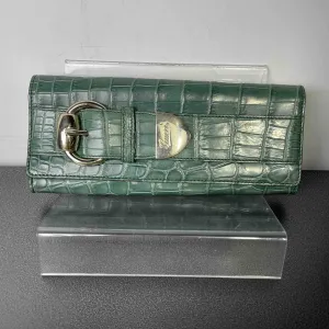 Gucci Crocodile Leather Wallet Green Horsebit