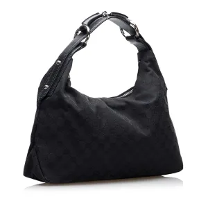 Gucci GG Canvas Horsebit Shoulder Bag (SHG-wbDRzT)