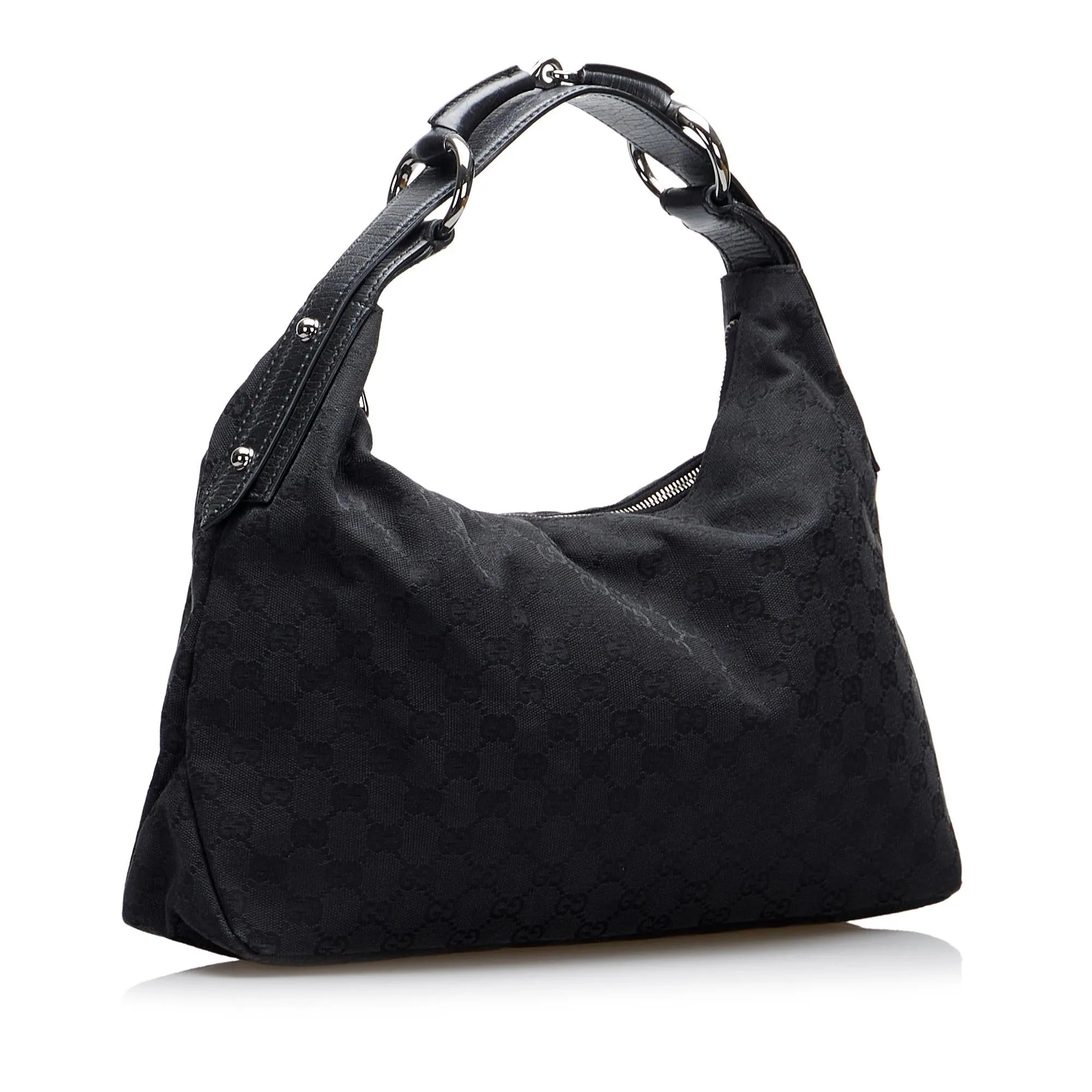 Gucci GG Canvas Horsebit Shoulder Bag (SHG-wbDRzT)