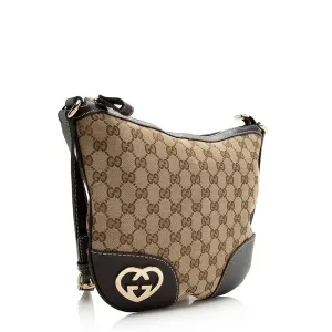 Gucci GG Canvas Interlocking Heart Crossbody Bag (SHF-21469)