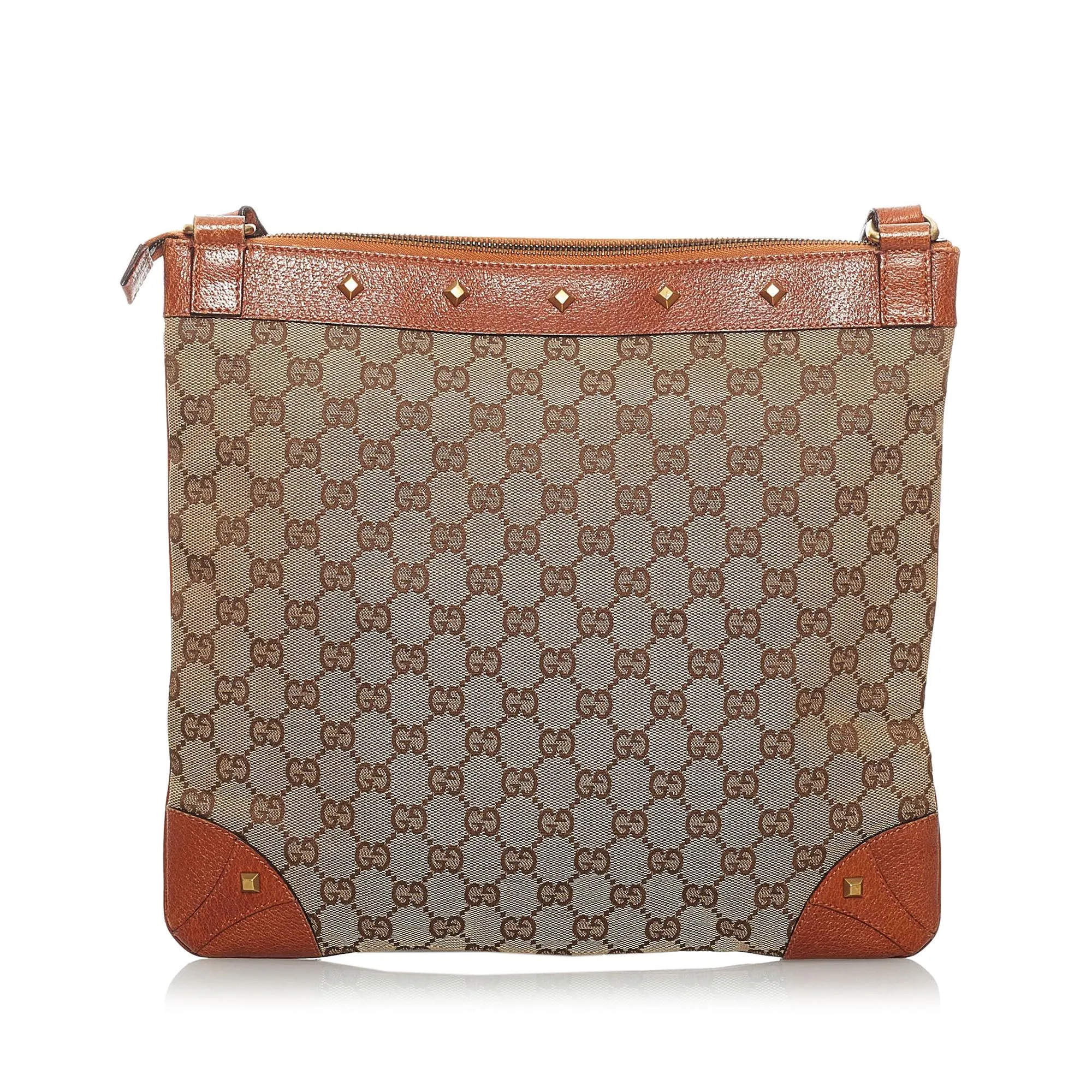 Gucci GG Canvas Nailhead Crossbody Bag (SHG-33698)