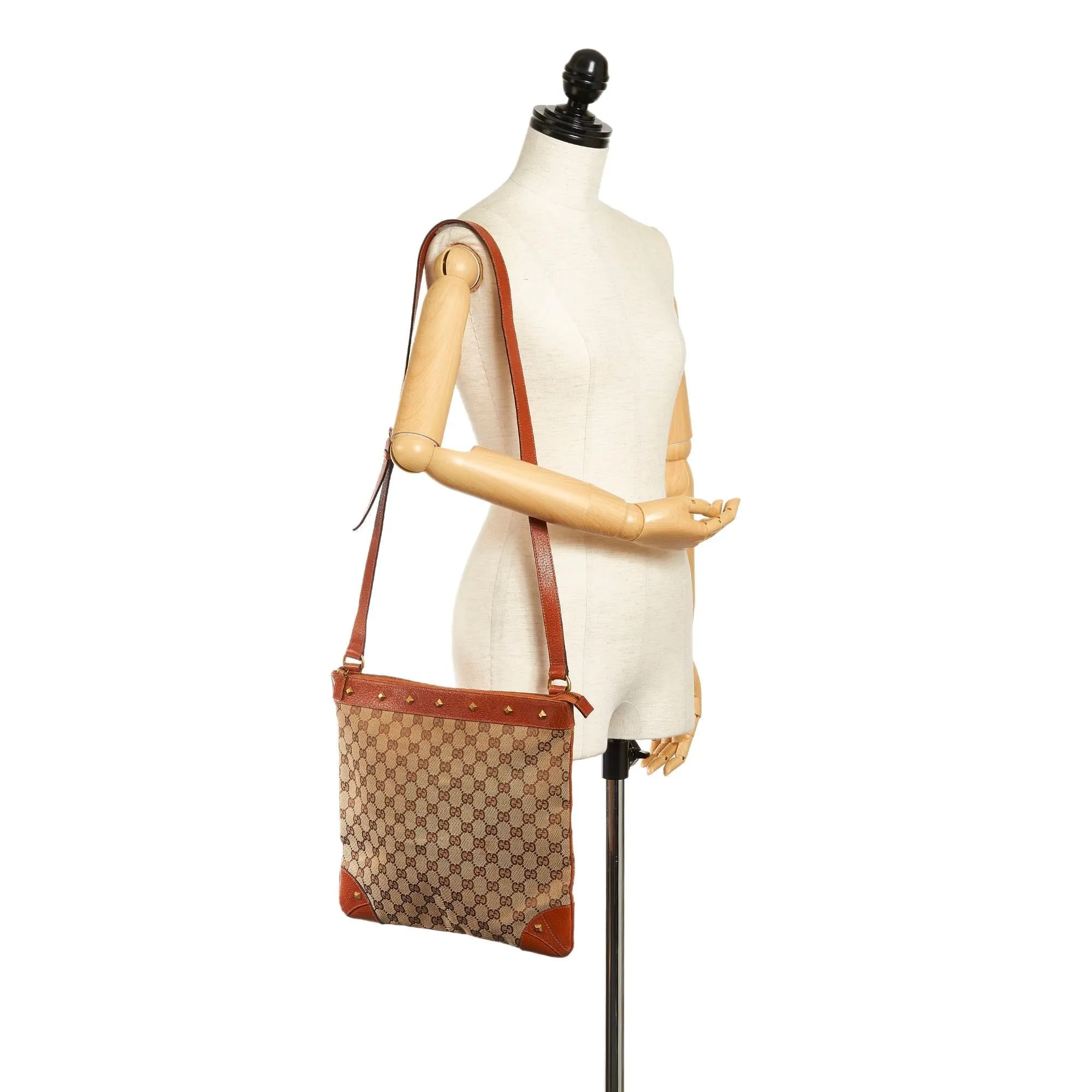 Gucci GG Canvas Nailhead Crossbody Bag (SHG-33698)