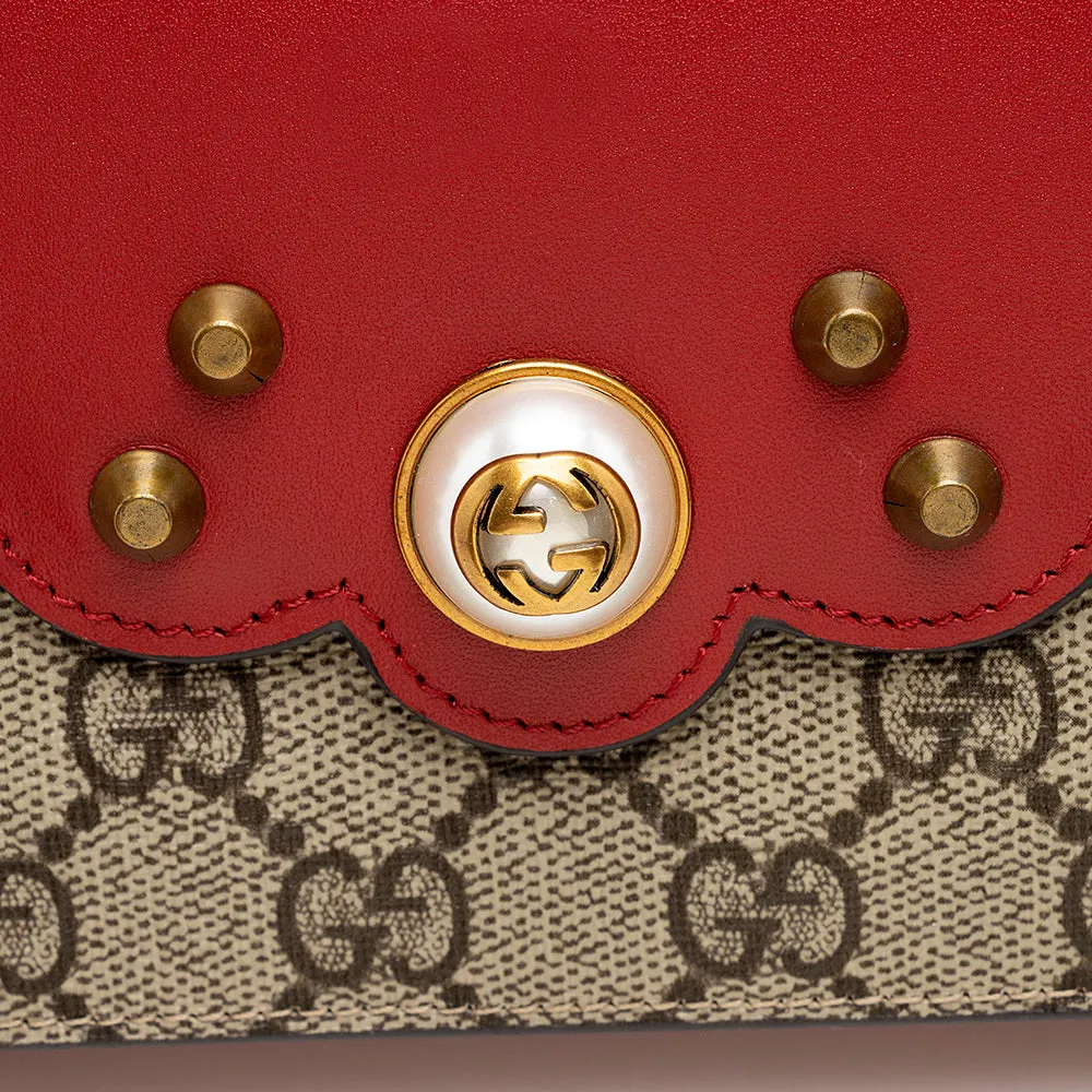 Gucci GG Supreme Peony Mini Wallet on Chain Bag (SHF-18447)