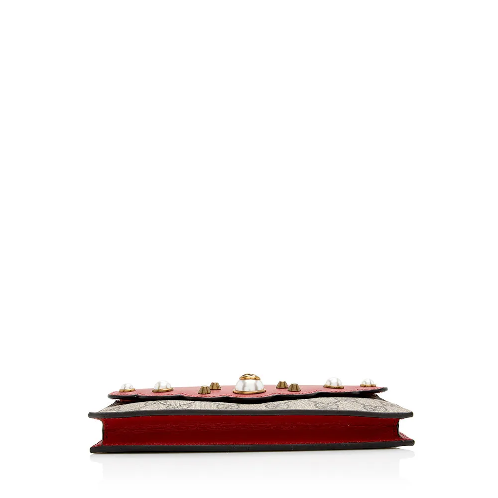 Gucci GG Supreme Peony Mini Wallet on Chain Bag (SHF-18447)