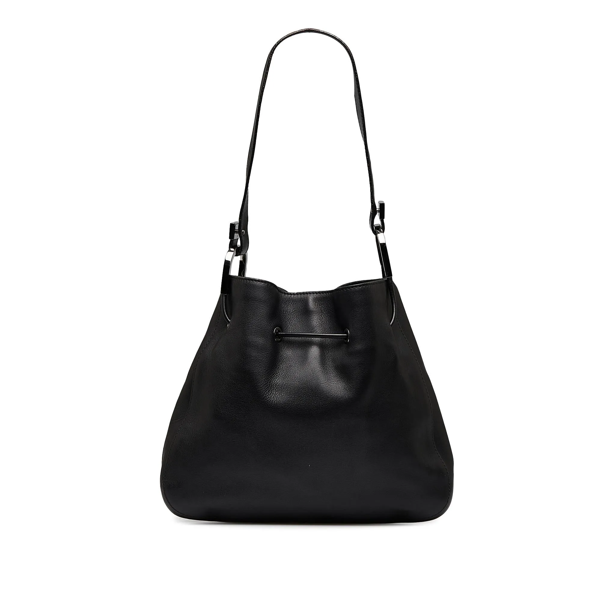 Gucci Leather Drawstring Shoulder Bag (SHG-RSAtpw)