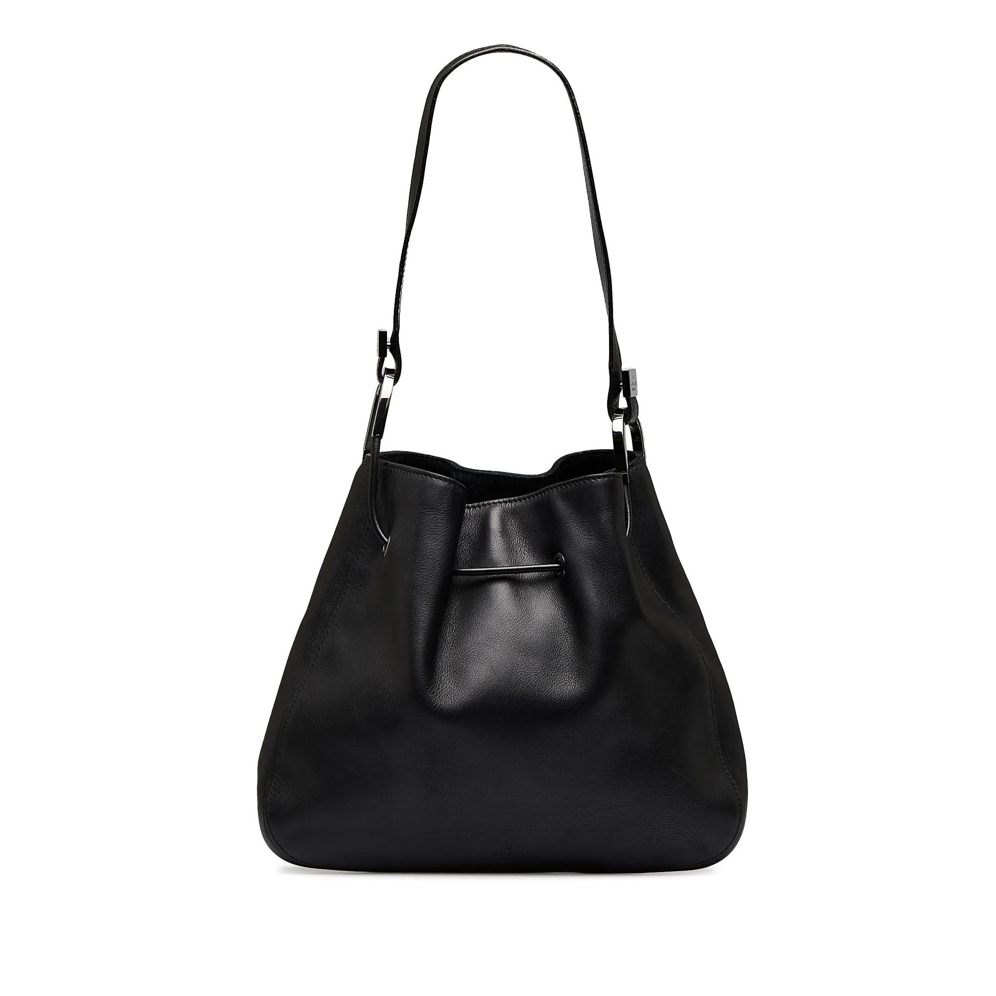 Gucci Leather Drawstring Shoulder Bag (SHG-RSAtpw)