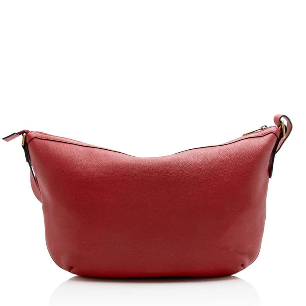 Gucci Leather Logo Half Moon Messenger Bag (SHF-21798)