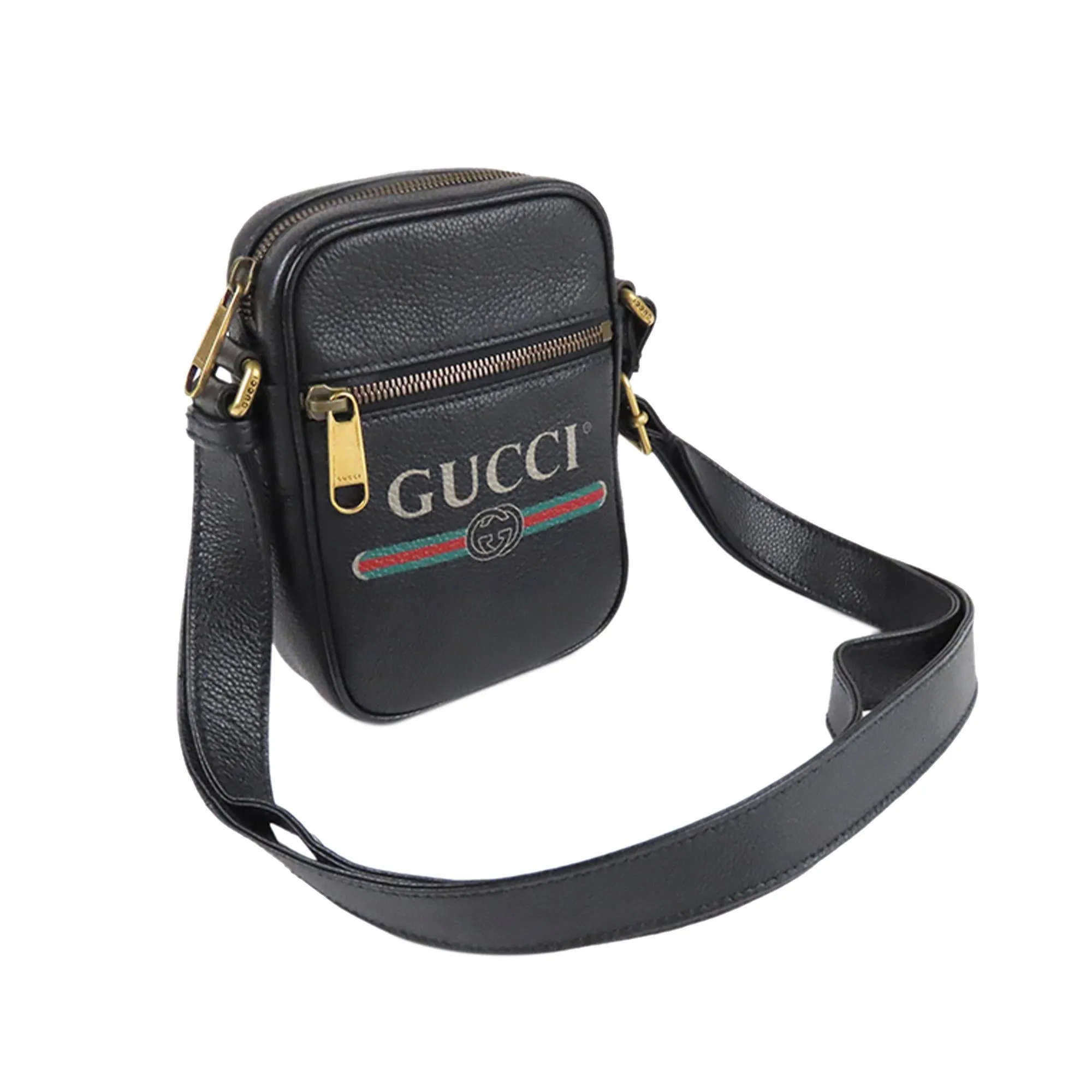 Gucci Logo Leather Crossbody Bag (SHG-34815)