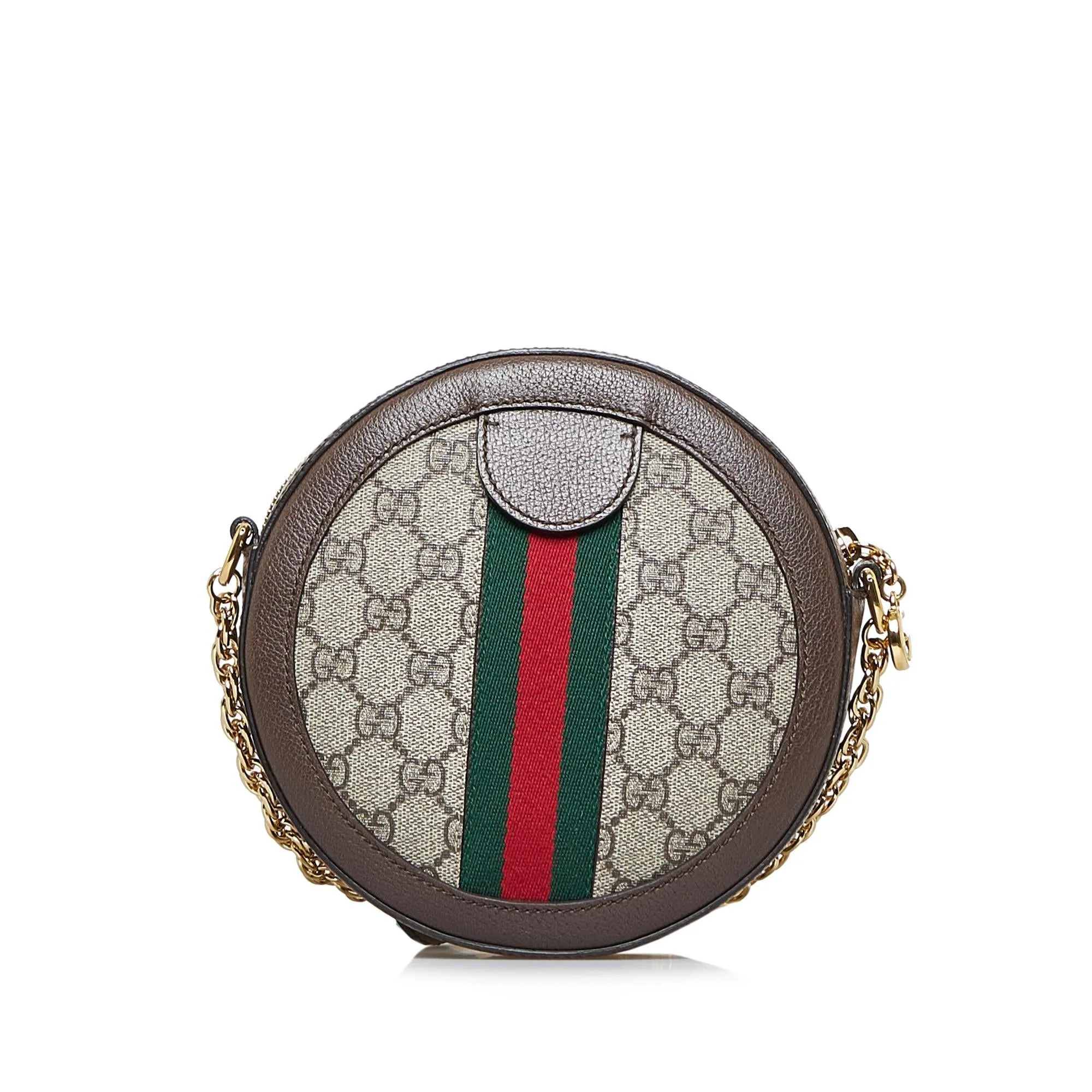 Gucci Mini GG Supreme Round Ophidia Crossbody (SHG-Q0Y51W)
