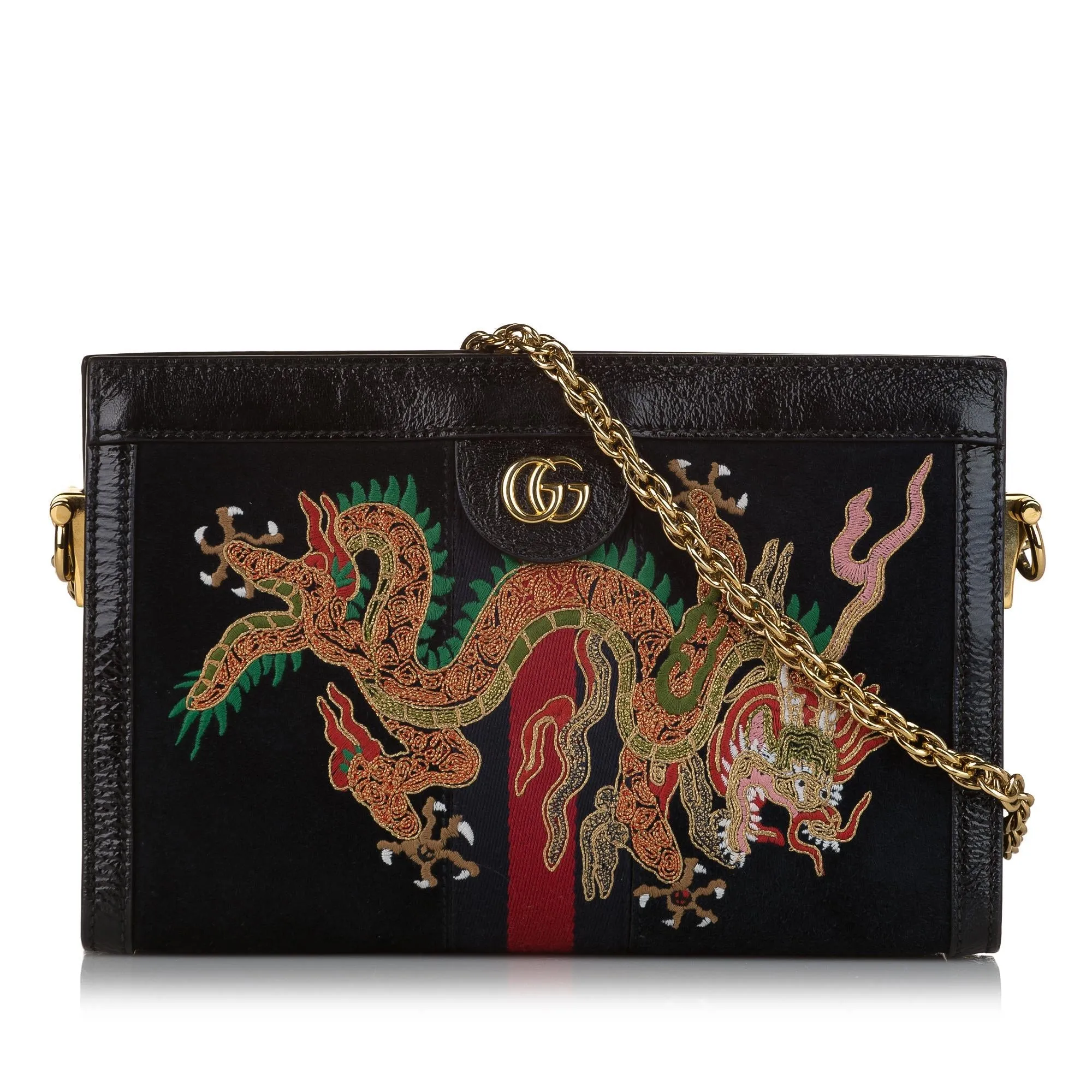 Gucci Ophidia Dragon Suede Crossbody Bag (SHG-34212)