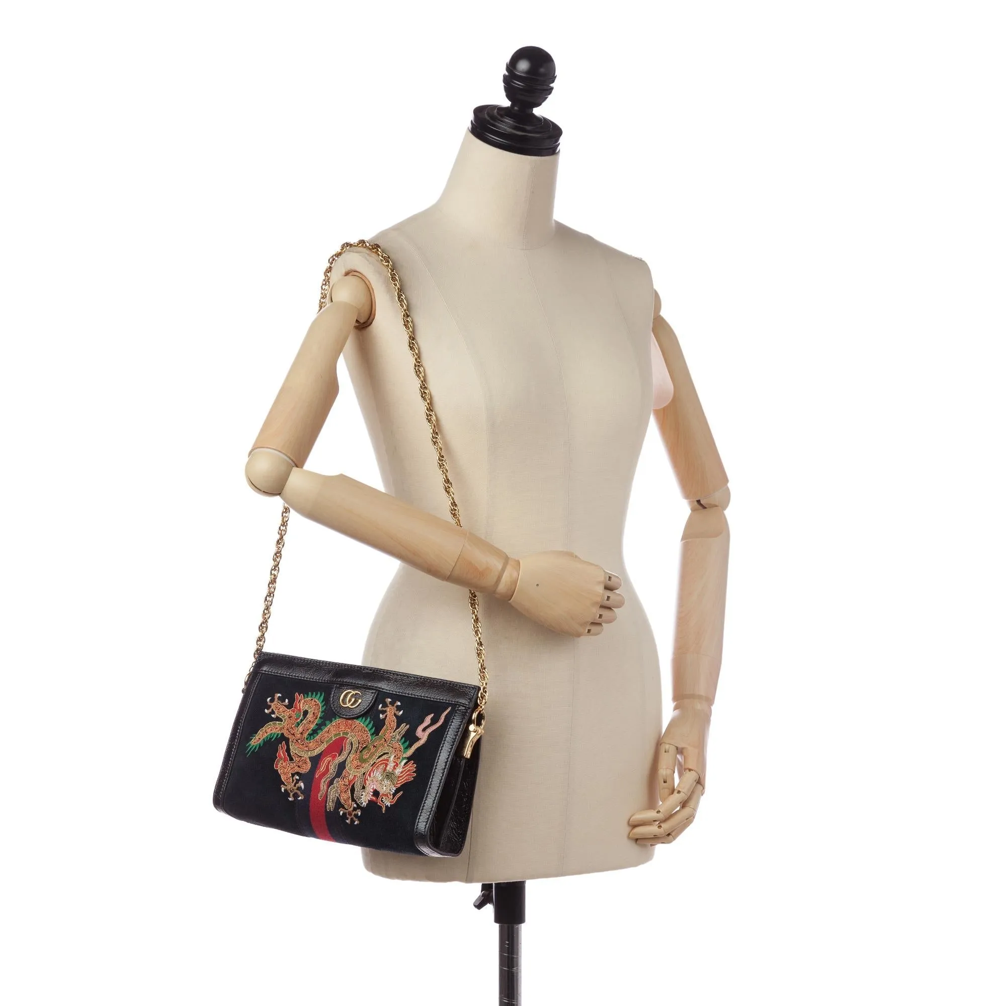 Gucci Ophidia Dragon Suede Crossbody Bag (SHG-34212)