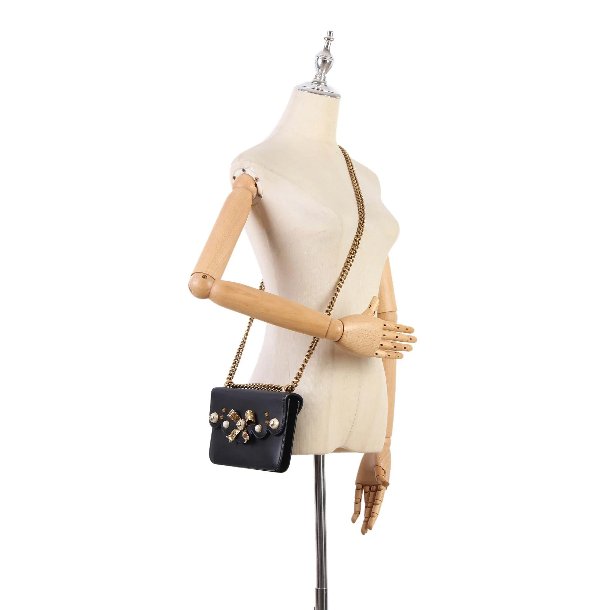 Gucci Peony Chain Leather Crossbody Bag (SHG-nU4ADo)