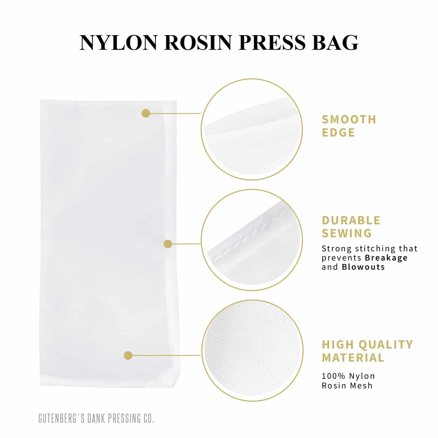 Gutenberg's Rosin Bags | 160µm | 3" x 6" | Pack of 50