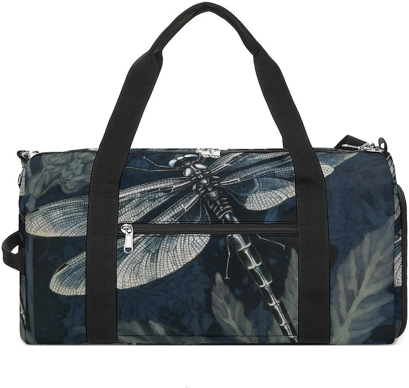 Gym Bag Dragonfly Perched Pattern Duffel Bag for Men Women Travel Overnight Bag with Shoe Compartment Workout Bags