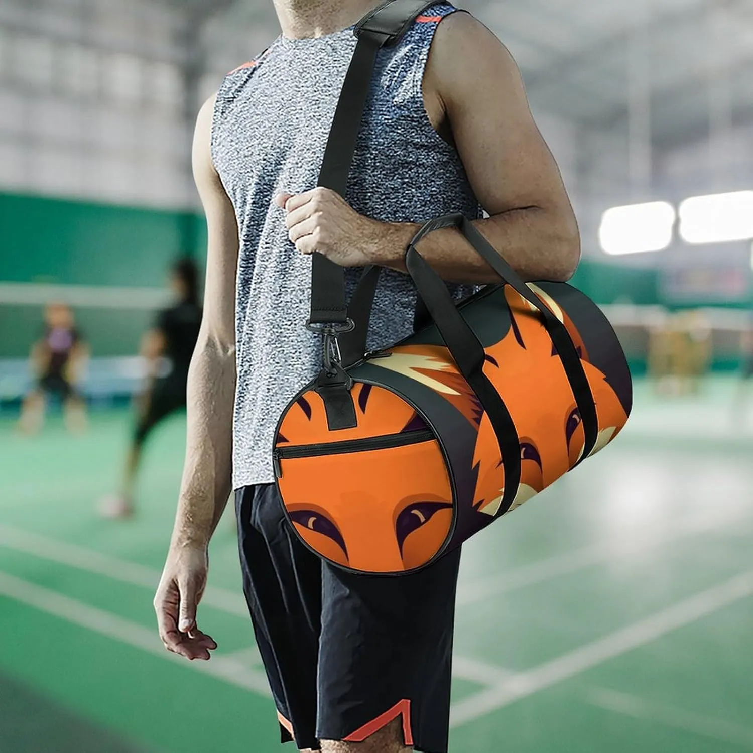 Gym Bag for Men Women A Fox Image Duffel Bag Overnight Bag with Compartment Gym Sackpac