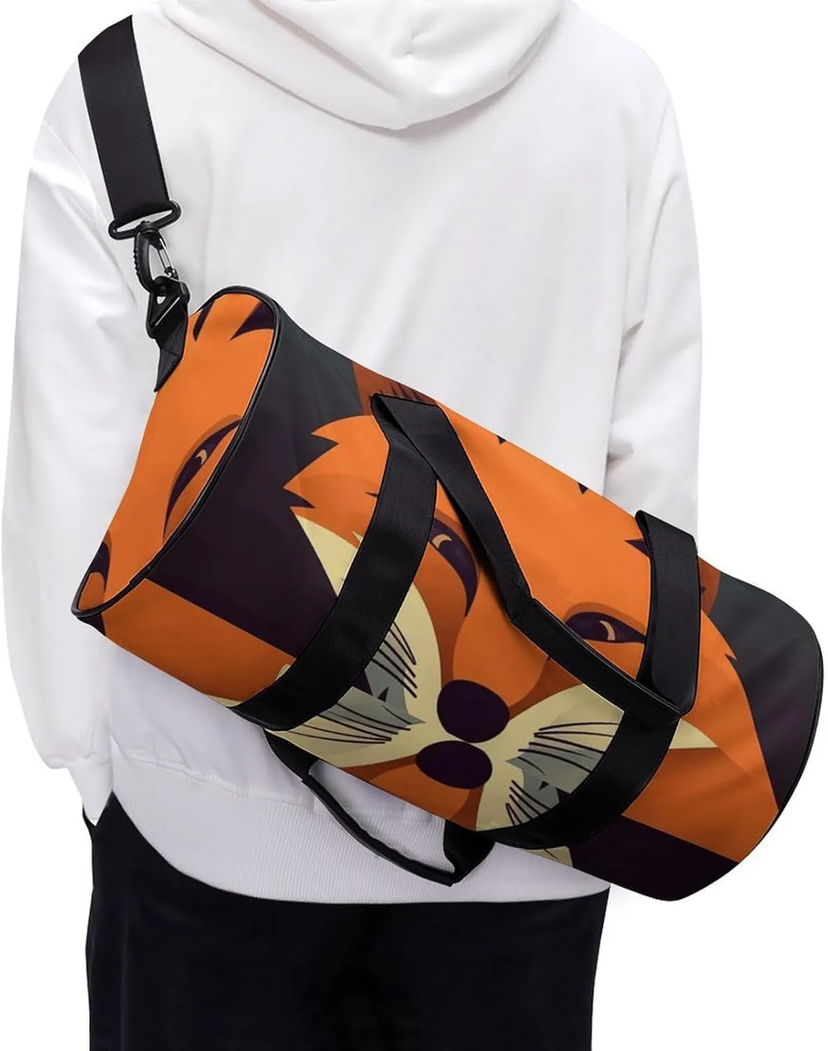Gym Bag for Men Women A Fox Image Duffel Bag Overnight Bag with Compartment Gym Sackpac