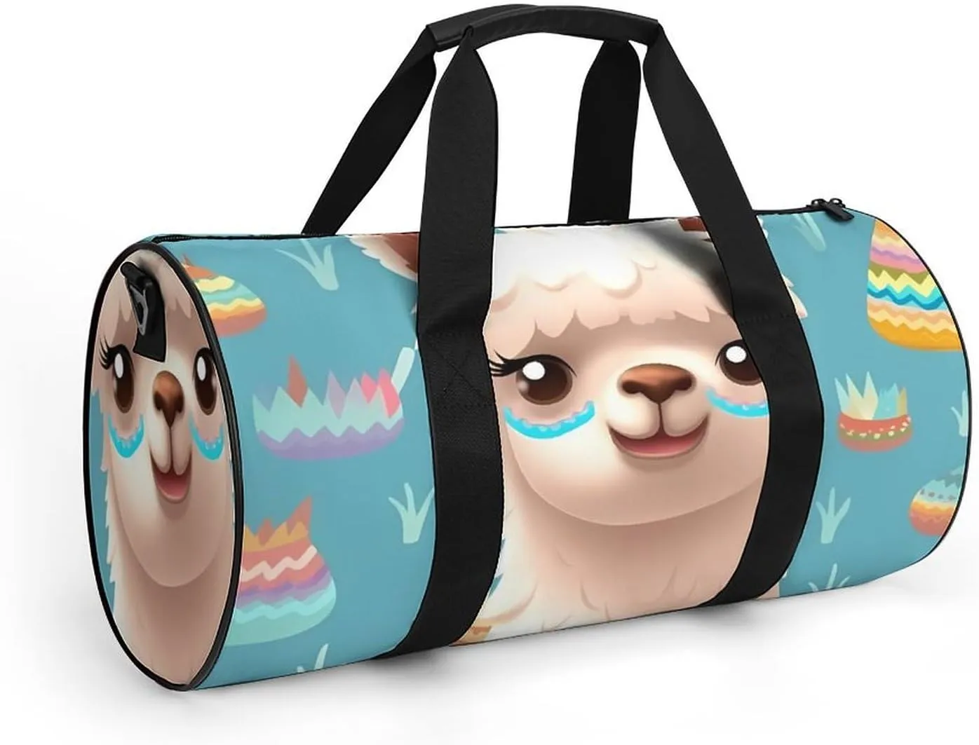 Gym Bag for Men Women Alpaca Patterm Duffel Bag Overnight Bag with Compartment Gym Sackpac