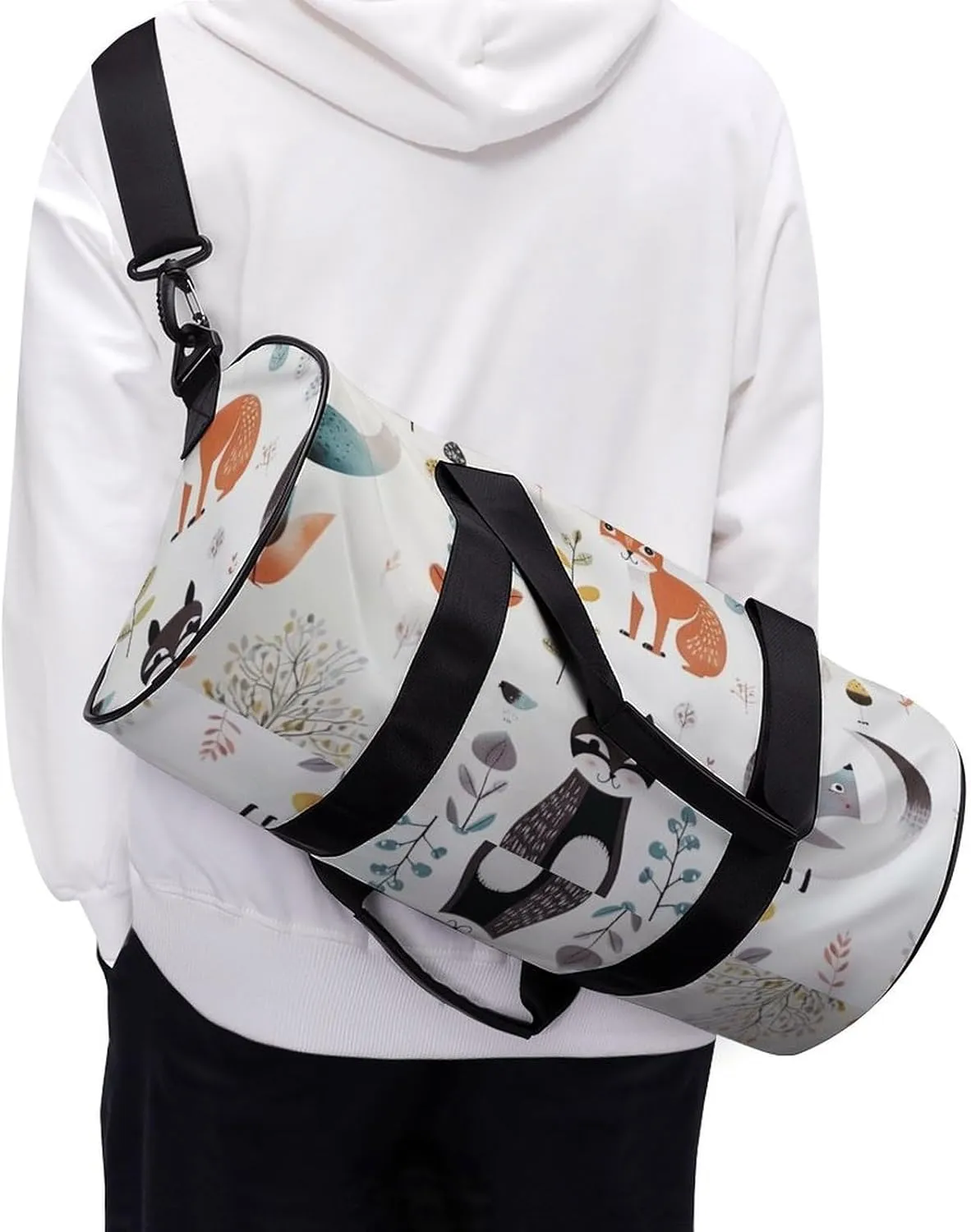 Gym Bag for Men Women Animal Picture Duffel Bag Overnight Bag with Compartment Gym Sackpac