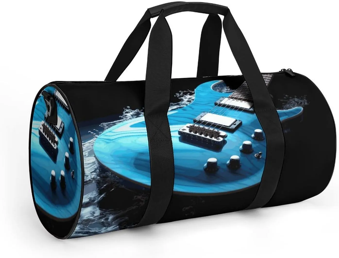 Gym Bag for Men Women Blue Guitar Duffel Bag Overnight Bag with Compartment Gym Sackpac