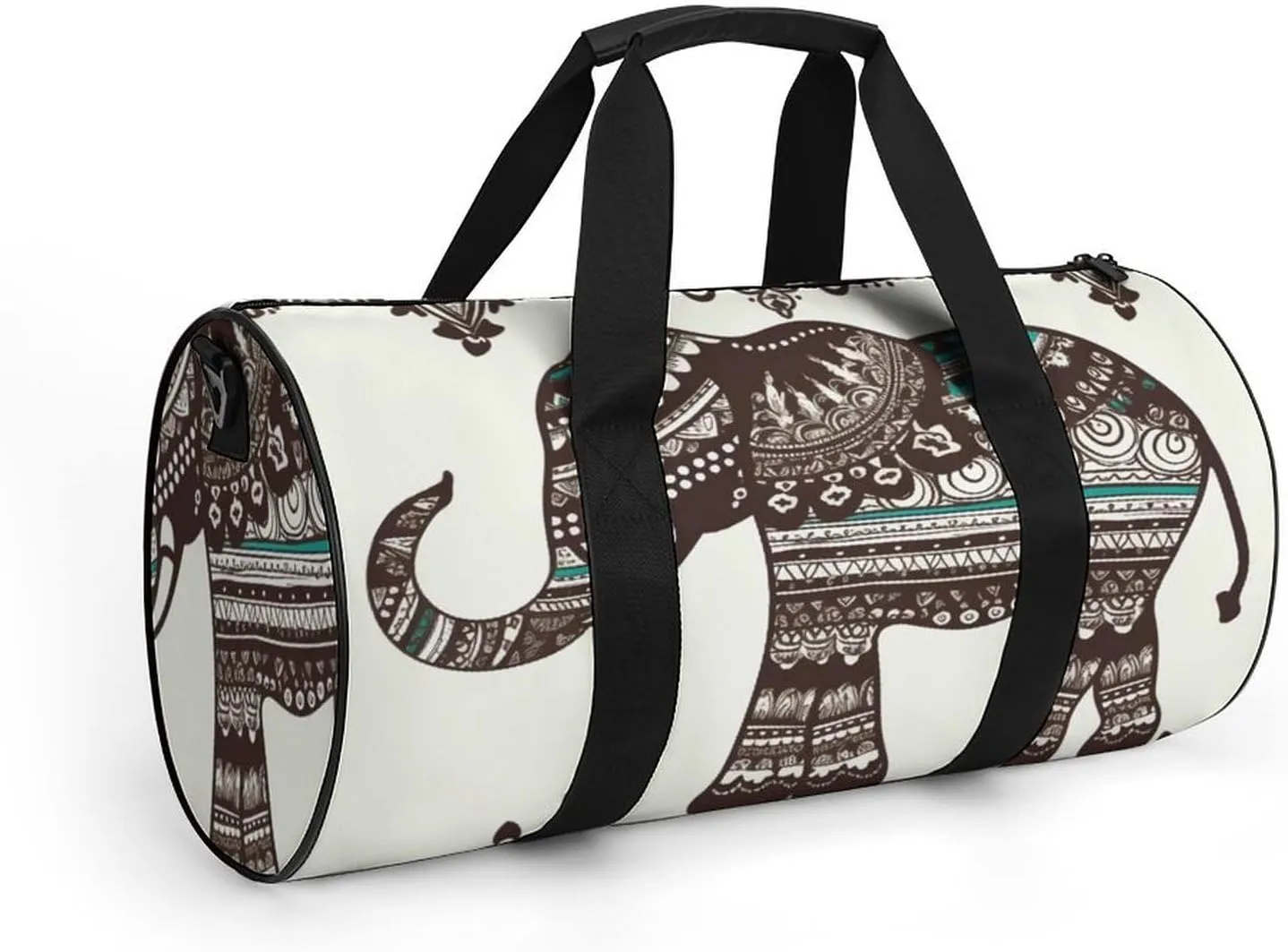 Gym Bag for Men Women Bohemian Elephant Pattern Duffel Bag Overnight Bag with Compartment Gym Sackpac
