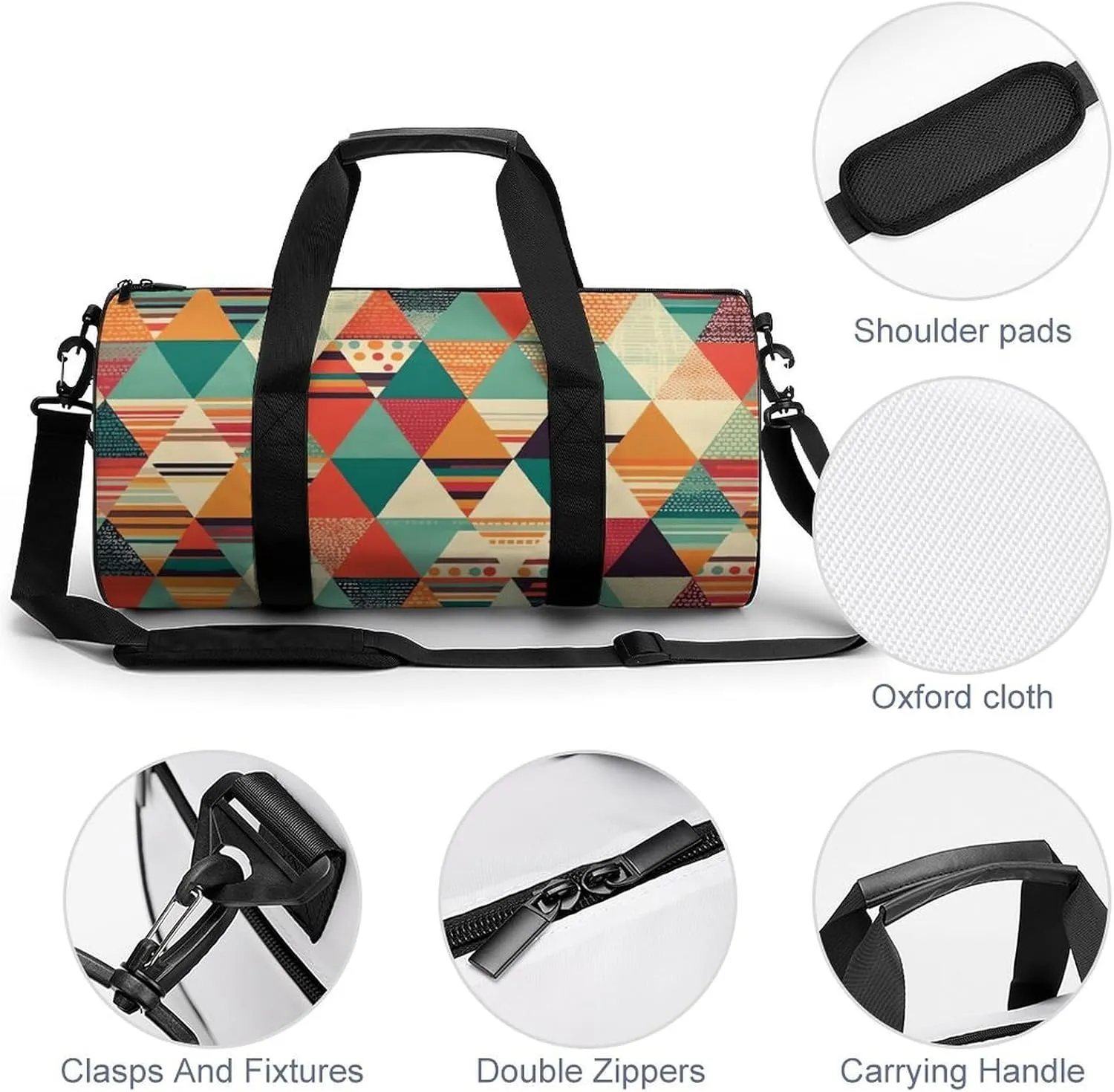 Gym Bag for Men Women Bright Colors And Stripes Duffel Bag Overnight Bag with Compartment Gym Sackpac