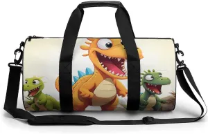 Gym Bag for Men Women Cartoon Dinosaur Images Duffel Bag Overnight Bag with Compartment Gym Sackpac