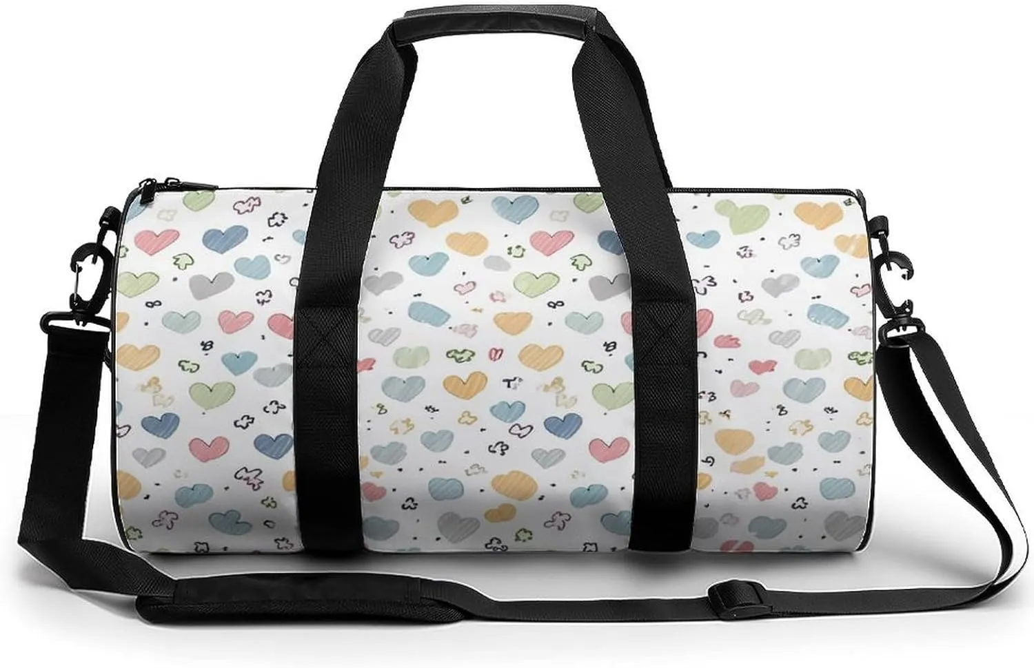 Gym Bag for Men Women Contains Many Hearts Duffel Bag Overnight Bag with Compartment Gym Sackpac
